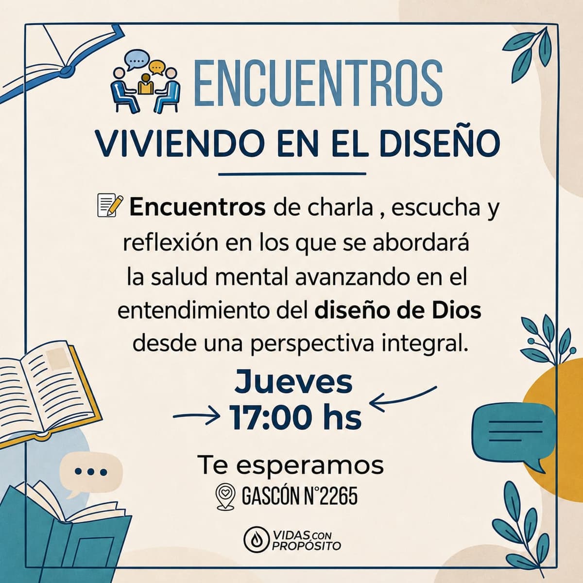 Flyer de Encuentros: “Viviendo en el diseño”